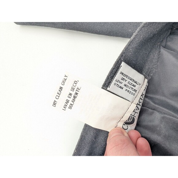 Sag Harbor Vintage Black 100% Wool Lined Ultra High Rise Pleated Pants Size 10 - Picture 4 of 8